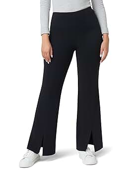 Amazon.com: HUE Women's Hi-Rise Flared Yoga Pant, Black